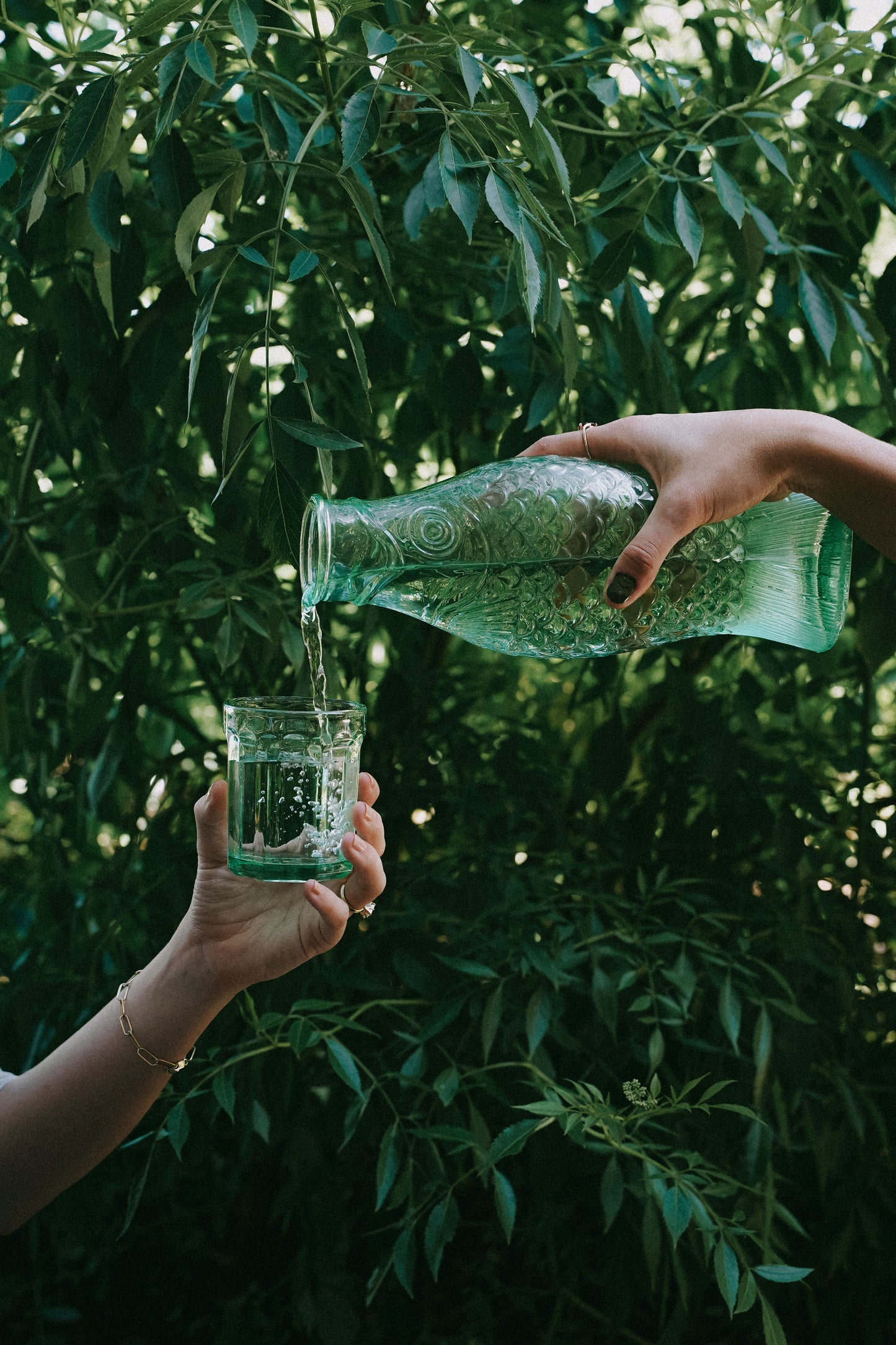 Summer Glass Fish Bottle