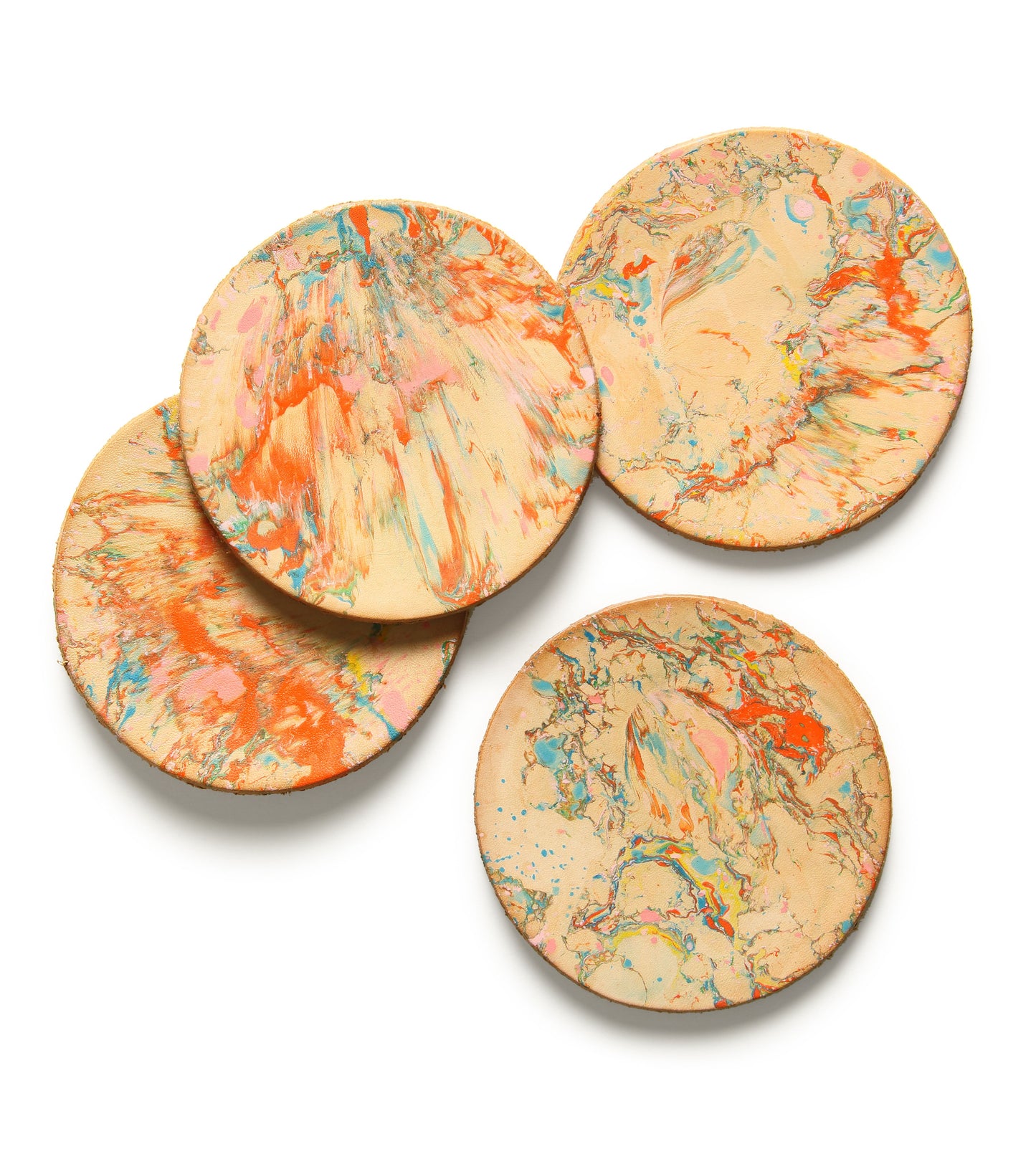 Marbled Leather Coaster Set x Geode Design Studio