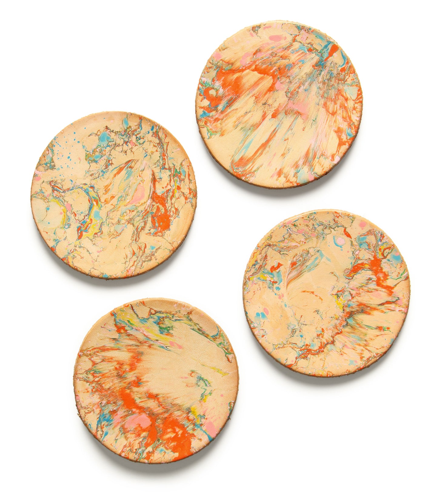 Marbled Leather Coaster Set x Geode Design Studio